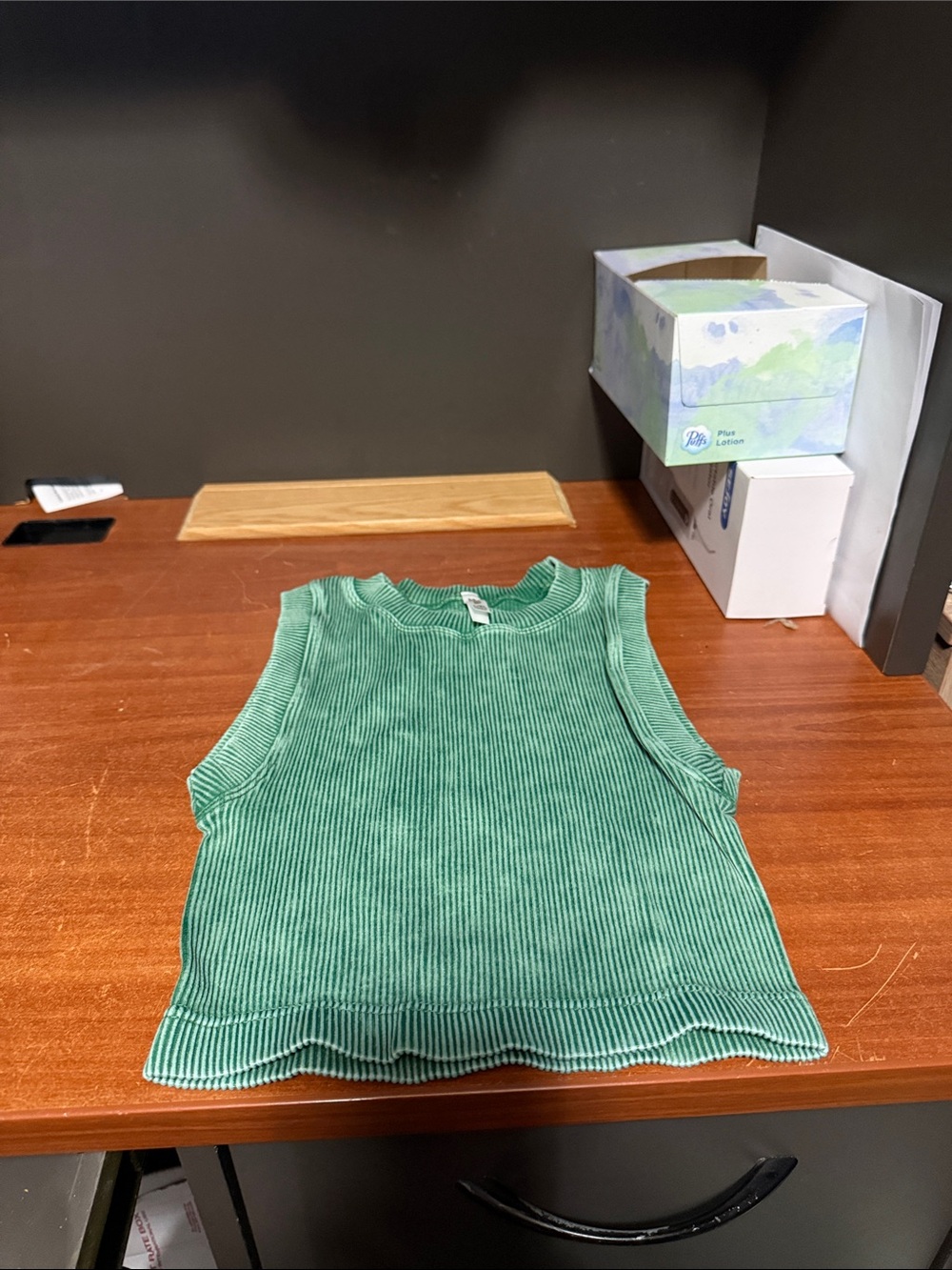 Zenana Outfitters Green Ribbed Tank Top for Kids